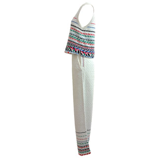 Chanel Multicolour Chevron Knit Sleeveless Top and Wide-Leg Pants Set