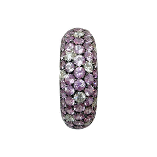 Schreiner Pink Sapphire & Diamond Dome Ring in White Gold