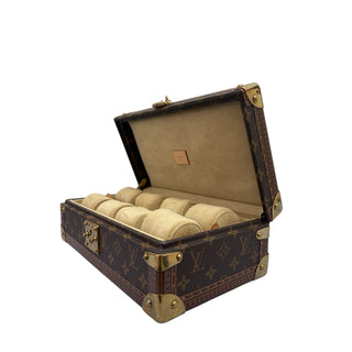 Louis Vuitton Brown Monogram Canvas 8-Watch Case With Golden Brass Hardware