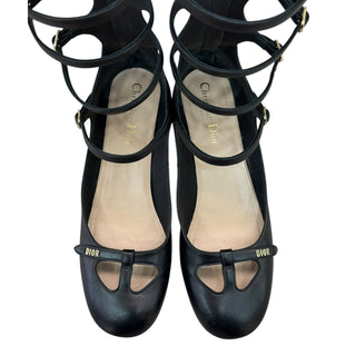 Christian Dior Black Calfskin Gladiator Strap Pumps