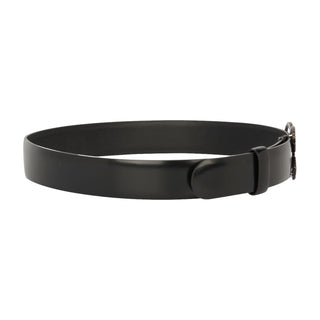 Chanel Black Leather CC Embellished Logo Belt