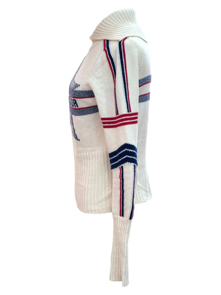 Christian Dior Étoile Tricolore Knit Turtleneck Sweater