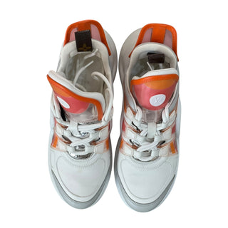 Louis Vuitton Archlight Sneakers in White with Pink & Orange Accents