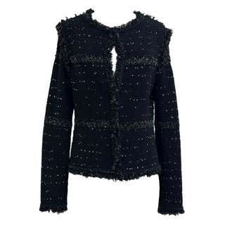 Lanvin Black Embellished Tweed Jacket