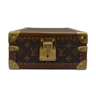 Louis Vuitton Monogram Canvas Jewellery Trunk With Red Microfibre Interior & Golden Brass Hardware