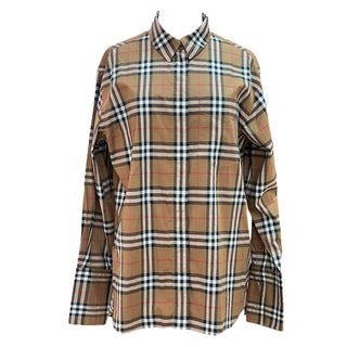 Burberry Beige Checkered Cotton Shirt