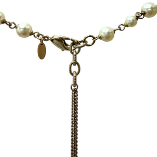 Chanel Pearl Chain Fringe Multi-Strand CC Necklace