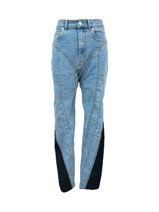 Mugler Spiral Paneled Skinny Jeans