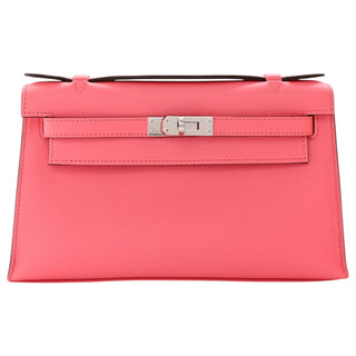 Hermès Kelly Pochette Rose Azalée Swift Leather With Palladium Hardware