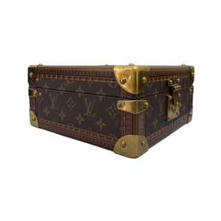 Louis Vuitton Monogram Canvas Jewellery Trunk With Red Microfibre Interior & Golden Brass Hardware