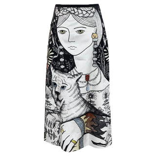 Gucci Illustration Print Midi Skirt