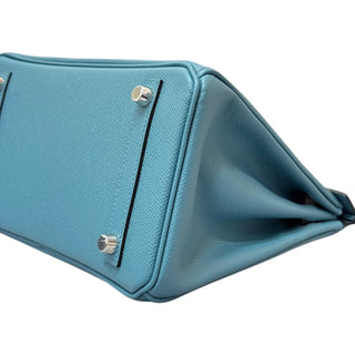 Hermes Birkin 25 Tricolor Blue Jean/Ecorce/Sesame Epsom Leather With Palladium Hardware