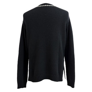 Prada Black Wool Embroidered Knit Sweater