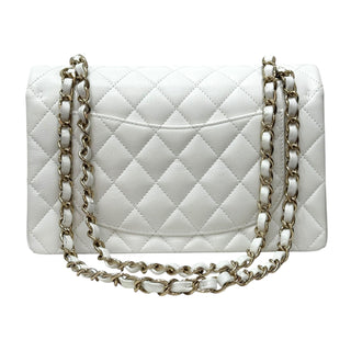 Chanel White Caviar Quilted Small Double Flap Bag With GHW