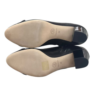 Chanel Black Lambskin Ruffle Cap Toe Knee High Boots