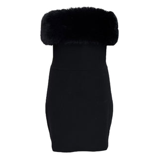 Saint Laurent Faux Fur Mini Dress