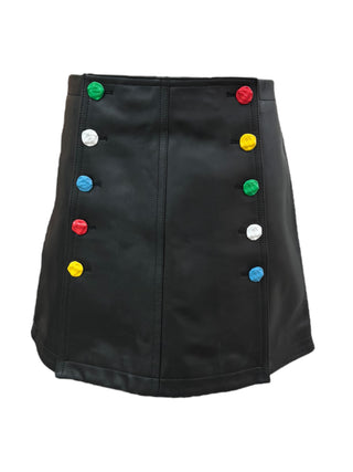 Louis Vuitton X Yayoi Kusama Buttons Leather Mini Skirt