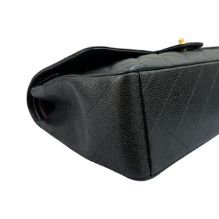 Chanel Black Caviar Leather Maxi Double Flap Bag With Gold Hardware