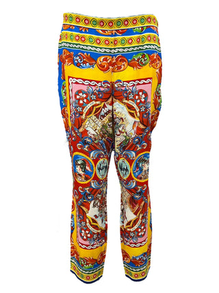 Dolce & Gabbana Carretto Silk Kimono Top And Trousers Set