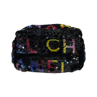 Chanel Sequin “CHANEL” Lettering Mini Backpack