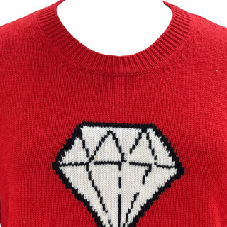 Gucci Red GG Diamond Intarsia Wool Sweater