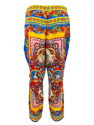 Dolce & Gabbana Carretto Silk Kimono Top And Trousers Set