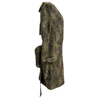 Saint Laurent Gold Metallic Firework Jacquard Mini Dress