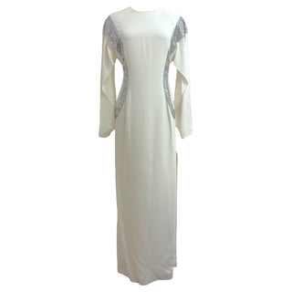 Louis Vuitton Ivory Sequin-Panel Long Evening Gown
