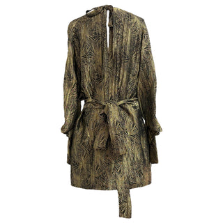 Saint Laurent Gold Metallic Firework Jacquard Mini Dress