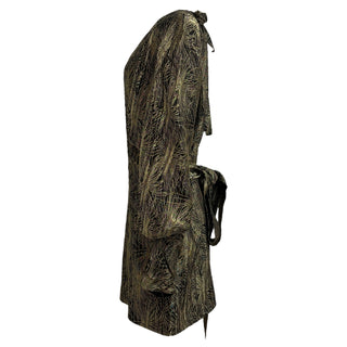 Saint Laurent Gold Metallic Firework Jacquard Mini Dress