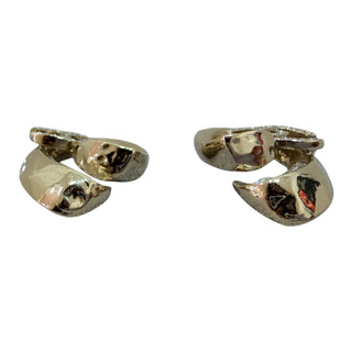 Chanel Gold Crystal CC Swirl Hoop Earrings