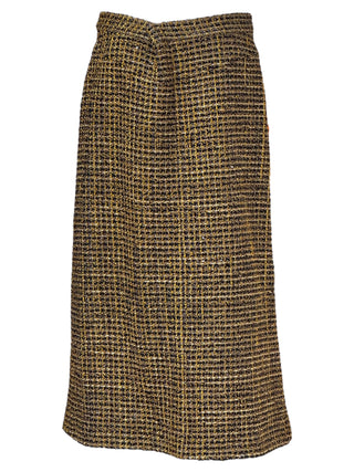 Chanel Vintage Gold Button Tweed Skirt