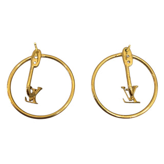 Louis Vuitton Gold Eclipse LV Hoop Earrings