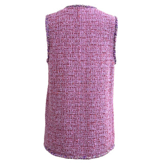 Chanel Purple Tweed Gilet With Braided Trim