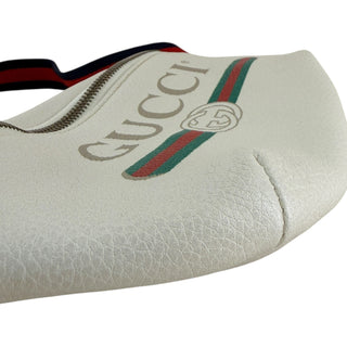 Gucci White Leather Logo Waist Pouch