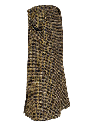 Chanel Vintage Gold Button Tweed Skirt