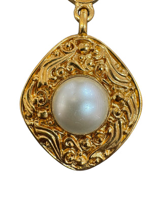 Chanel Vintage Baroque Pearl Drop Clip-On Earrings