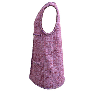 Chanel Purple Tweed Gilet With Braided Trim