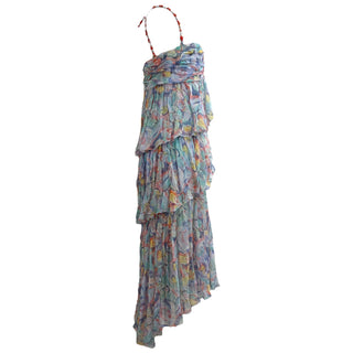 Chanel Multicolour Pleated Silk Tiered Dress