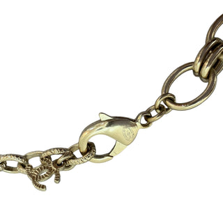 Chanel Gold-Tone Multicoloured Crystal CC Pendant Chain Necklace