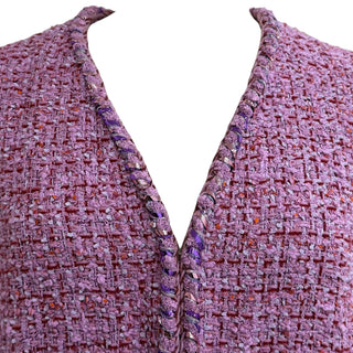 Chanel Purple Tweed Gilet With Braided Trim