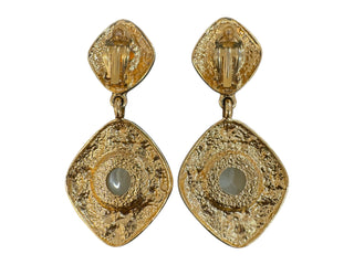 Chanel Vintage Baroque Pearl Drop Clip-On Earrings