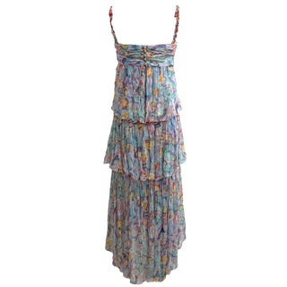 Chanel Multicolour Pleated Silk Tiered Dress