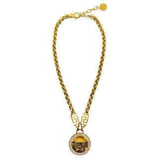 Versace Gold-Tone Medusa Pendant Chain Necklace