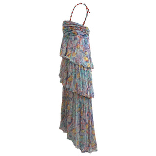 Chanel Multicolour Pleated Silk Tiered Dress