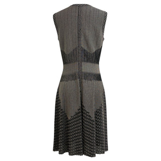 Alaïa Black & Beige Knit Sleeveless Keyhole Dress