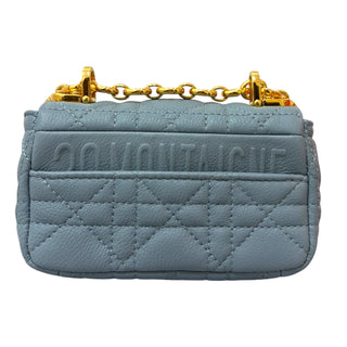 Christian Dior Caro Micro Bag In Grey Cannage Leather With Gold Hardware