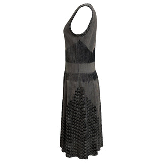 Alaïa Black & Beige Knit Sleeveless Keyhole Dress