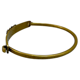 Christian Dior Vintage Gold Crystal 'DIOR' Letter Bangle