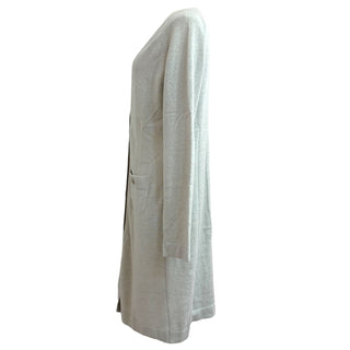 Chanel Light Grey Longline Cashmere Cardigan